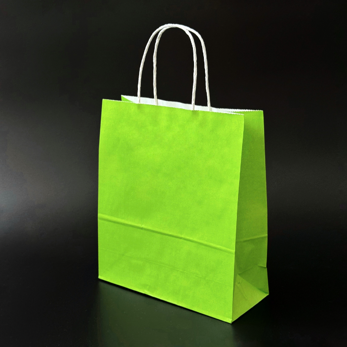 Пакет паперовий 20х8х24 см Салатовий з ручками 100 г/м, фото 1