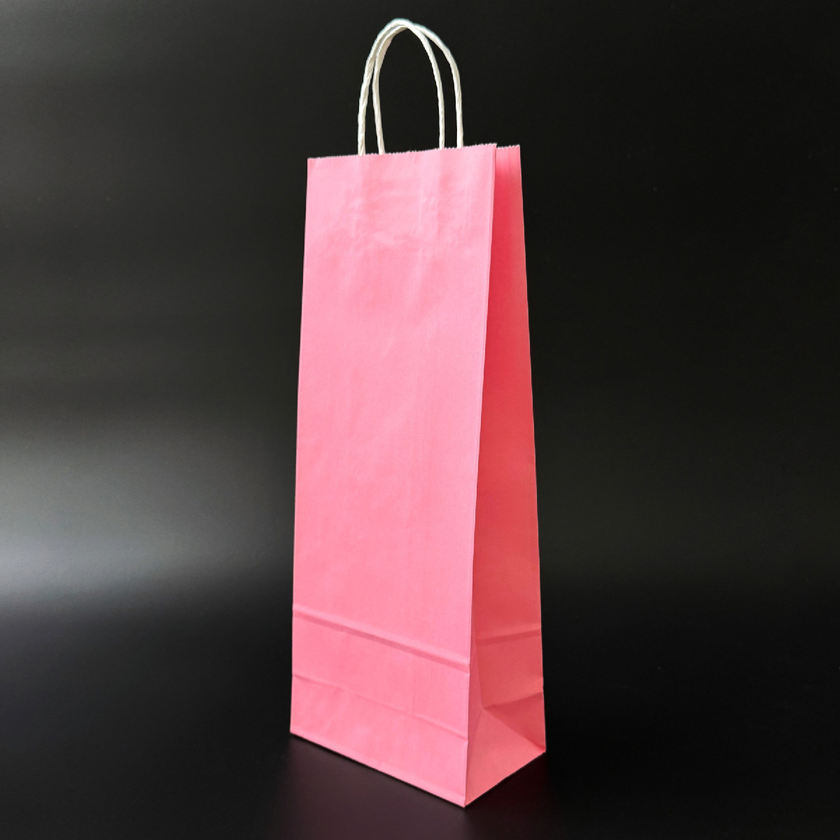 Пакет паперовий 15х9х39 см Рожевий з ручками 100 г/м, фото 1