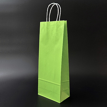 Пакет паперовий 15х9х39 см Салатовий з ручками 100 г/м