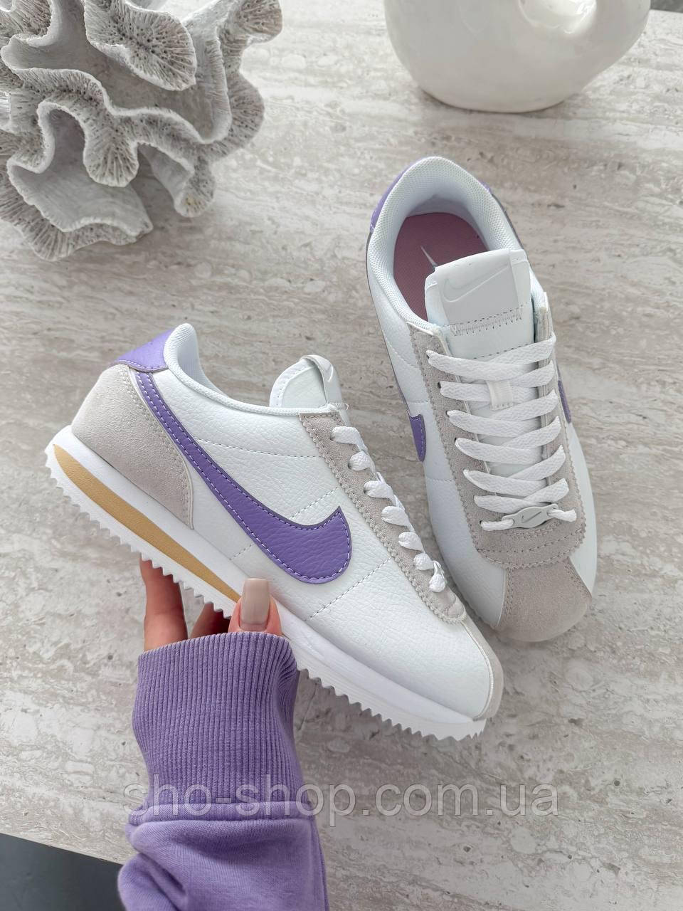 Кроссовки Nike Cortez White/Violet, фото 1