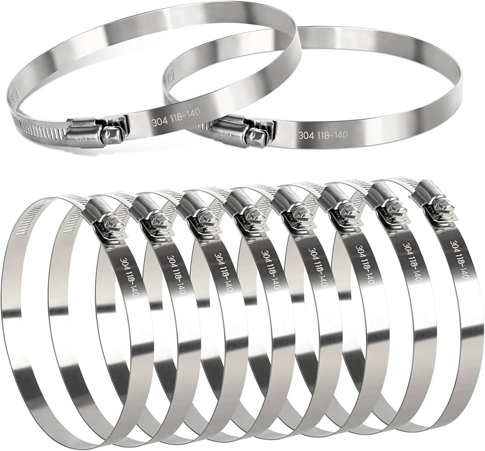 Хомут черв'ячний металевий 120-140мм, 25шт (антикорозійне покриття Zn 9mkm, гальвінізована сталь, розмір ключа