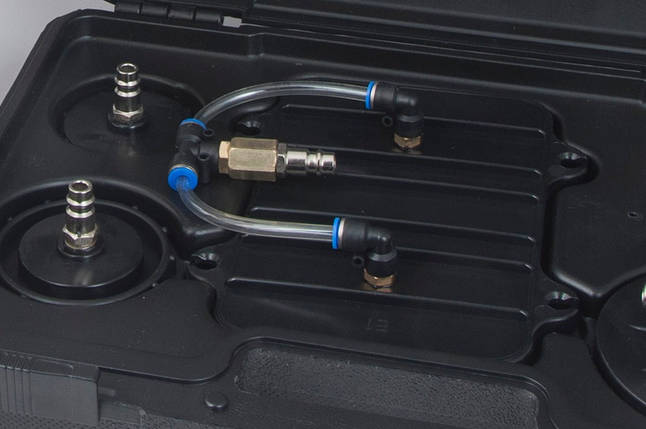 Пристрій для заміни гальмівної рідини пневматичний з набором кришок-перехідників для розширювального бачка, фото 2