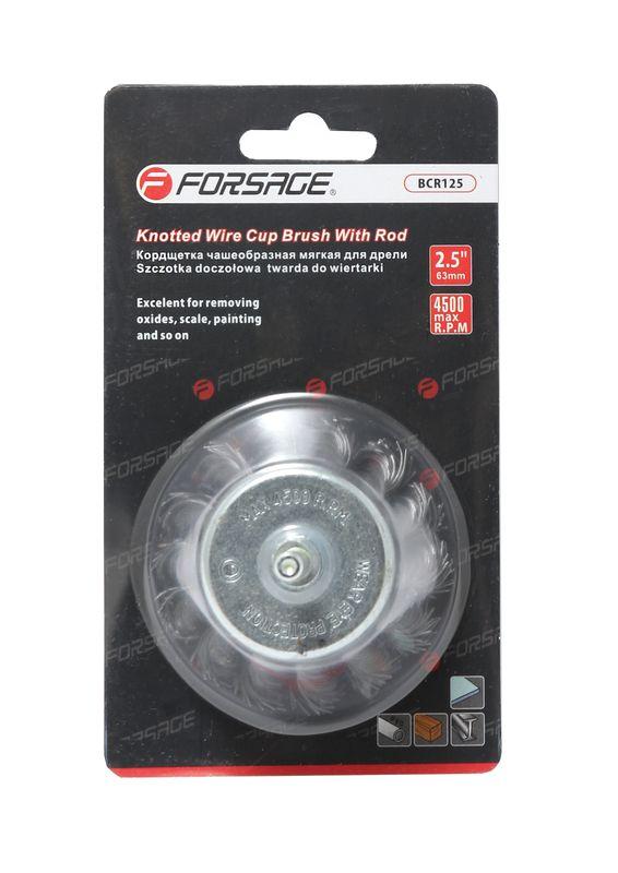 Кордщітка чашоподібна стальна вита для дрелі 75мм, в блістері F-BCR103