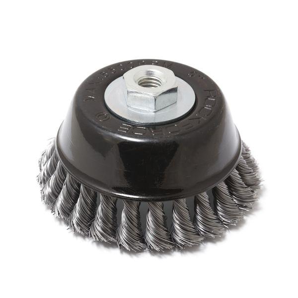 Кордщітка чашеподібна сталева кручена для КШМ 125мм ROCKFORCE RF-BWC105