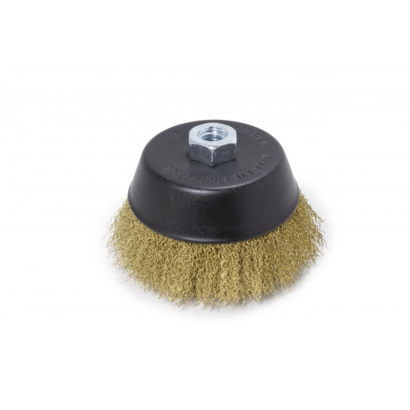 Щітка для УШМ, 125 мм, М14, "чашка", латунований кручений дріт Forsage F-BWC005