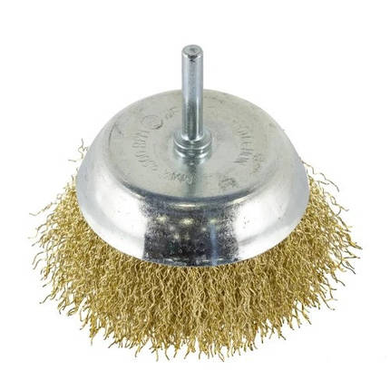 Кордщетка чашоподібна з хвостовиком для дриля 100мм Forsage F-BCR004, фото 1