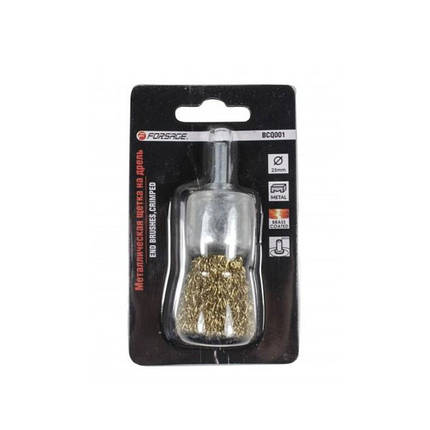 Кордщетка чашоподібна латунна для дриля 25мм Forsage F-BCQ001, фото 1