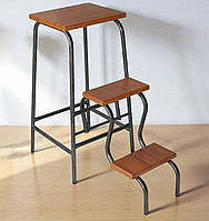 Стілець стрем'янка металевий каркас 16мм графіт зі ступенями горіх для кухні Molla Max