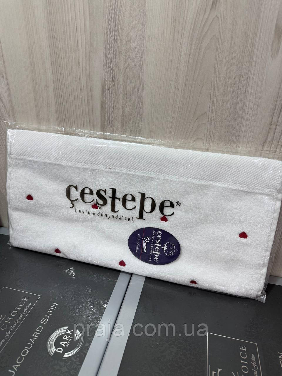 Рушник Cestepe "Сердечки" 50*90 червоні сердечки, фото 1