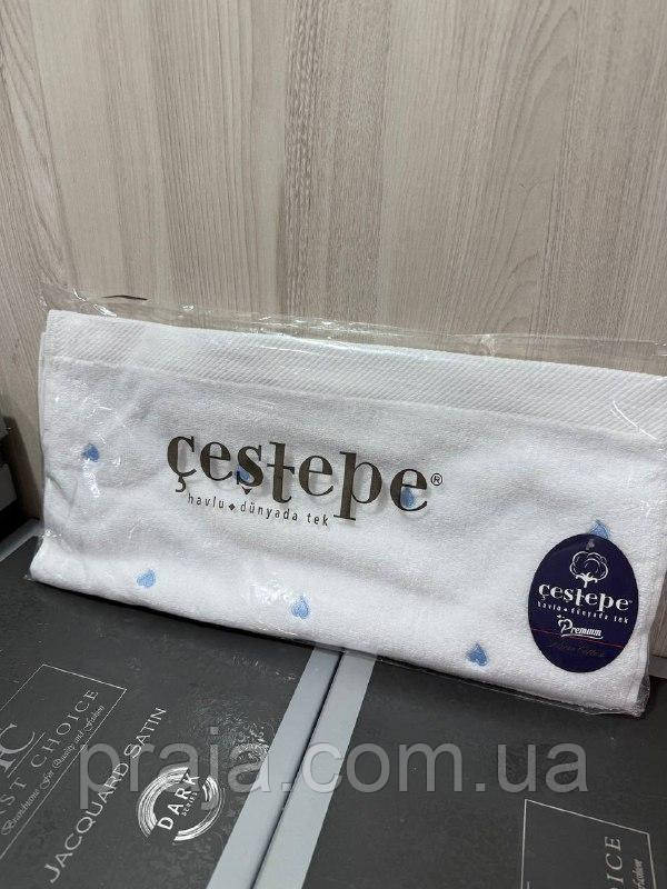 Рушник Cestepe "Сердечки" 50*90 голубі сердечки, фото 1