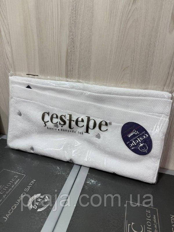 Рушник Cestepe "Сердечки" 50*90 сірі сердечки, фото 1