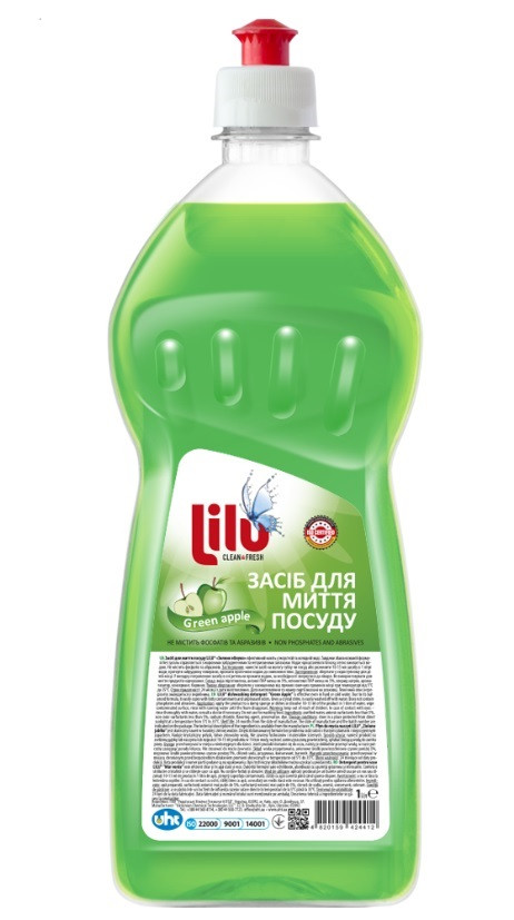 Засіб для миття посуду Lilu Зелене яблуко 1 л, фото 1