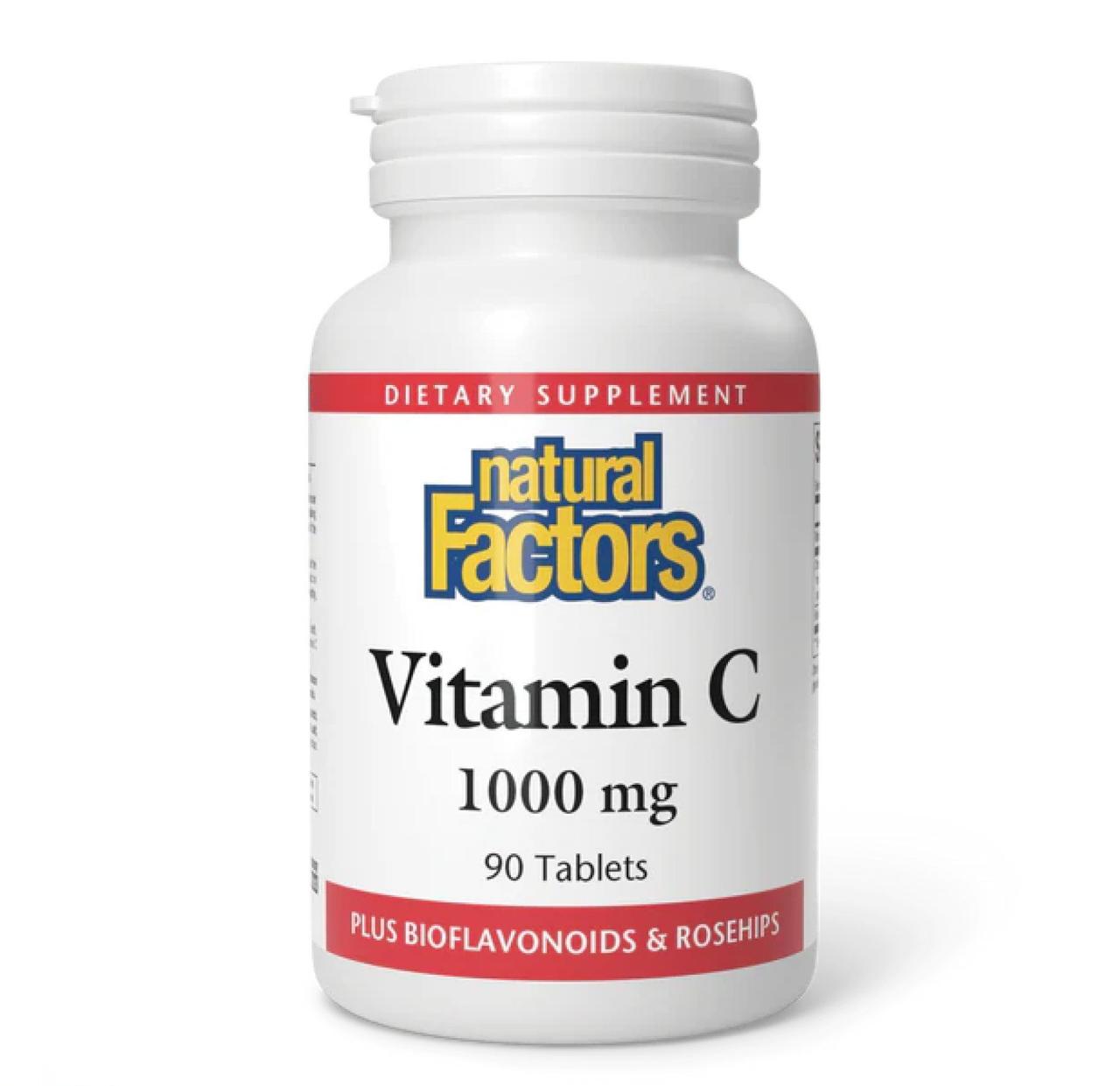 Вітамін C з біофлавоноїдами та шипшиною Natural Factors Vitamin C, 1000 мг, 90 таблеток, фото 1