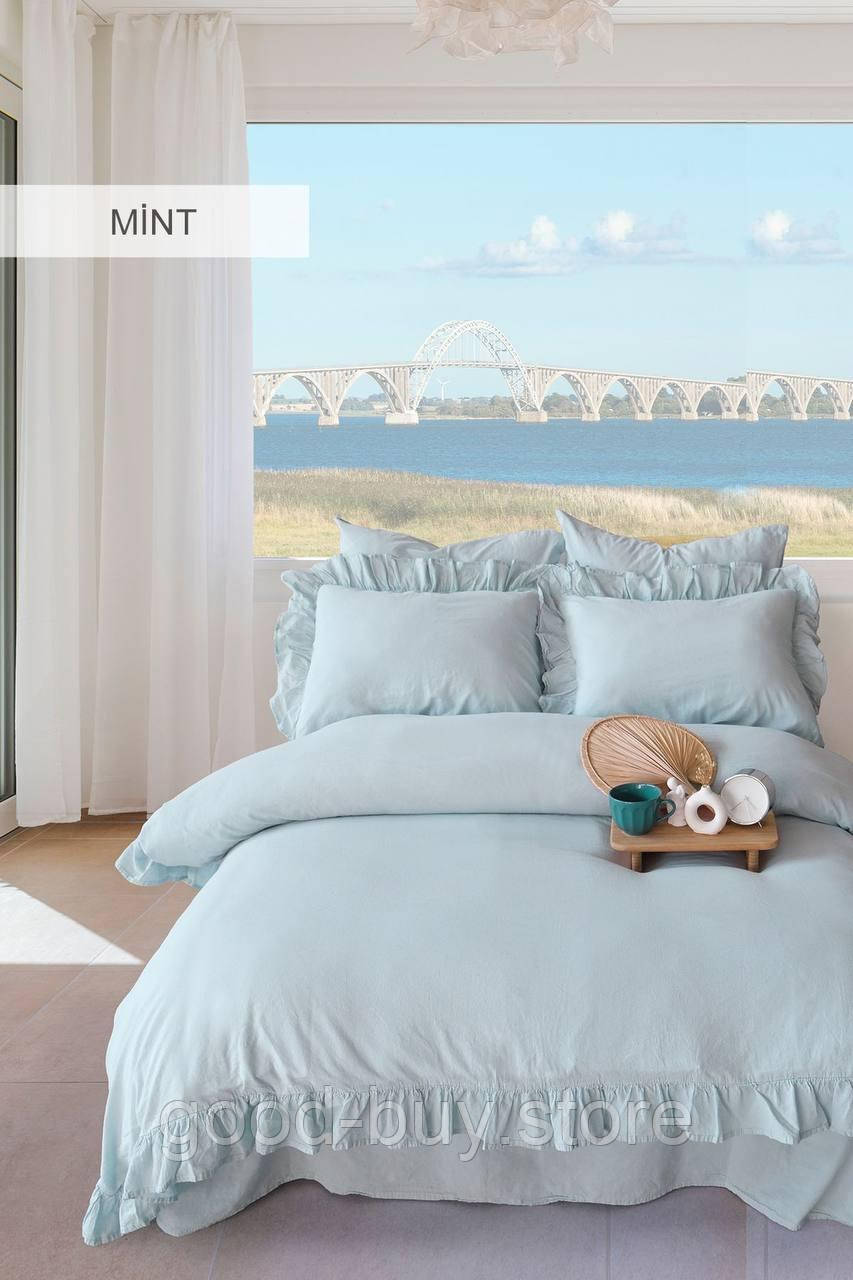 Постільна білизна Pastoral mint євро 200х220 jacquard