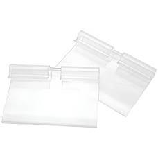 Цінникотримачі пластикові відкидні 50×40 мм - плоскі тримачі цінників на гачок для торгового обладнання, фото 3