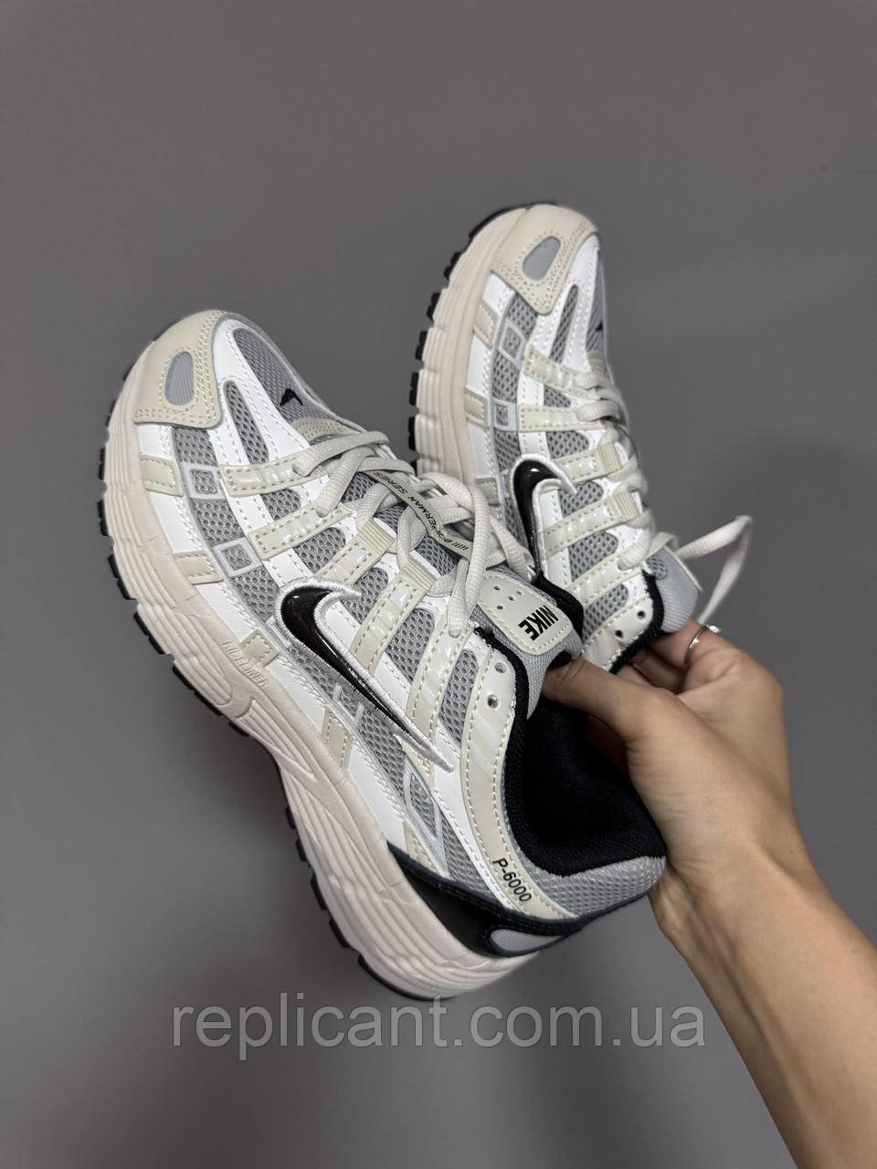 Мужские кроссовки Nike NIKE P-6000 | BEIGE / BLACK premium чоловічі кросівки Nike, фото 1