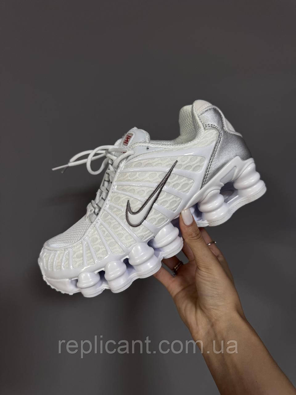 Мужские кроссовки Nike NIKE SHOX TL | WHITE / SILVER premium чоловічі кросівки Nike, фото 1