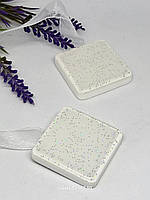 Магнит для Штор на органзовой Ленте Квадрат Цвет: белый цена за 1 шт