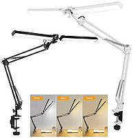 Настільна подвійна LED-лампа 24 Вт від 220 В на струбцині (3 режими 3000-6500 К)