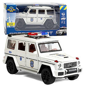 Машина металева Поліція Гелендваген 1:32 звук світло інерція відкр двері 17*6*7см (41393)