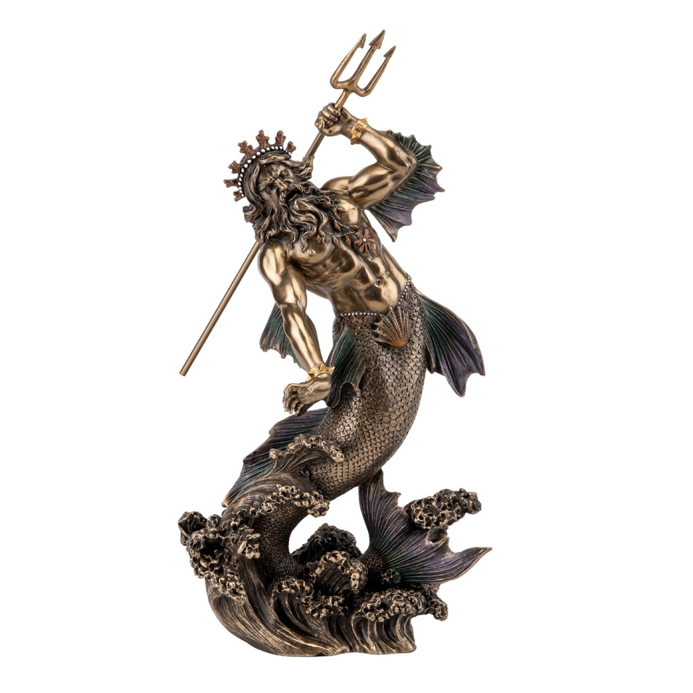 Статуетка настільна Veronese Посейдон Бог морів 29 см 70787 бронзове покриття полістоуну