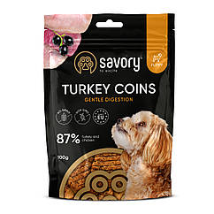 Джерки Savory Puppy Coins With Turkey, монетки для цуценят з індичкою, 100 г