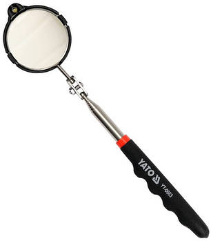 Дзеркало оглядове Yato Ø54 мм з підсвітлюванням на телескопічній ручці 265-920 мм (YT-0663)