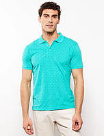 Бірюзове чоловіче поло LC Waikiki/Лс Вайкікі з синім принтом. фірмова Туреччина
