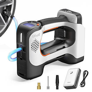 Акумуляторний компресор Litheli з ліхтарем, живлення від павербанку (УМБ Litheli Power Bank 20000 mAh, 45 W,