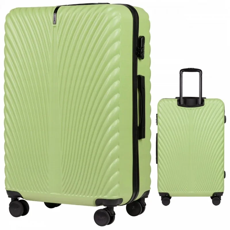 Валіза з ABS пластик розміру L Wings SWAN на колесах 97 л, телескопічна ручка, замок TSA, колір зелений, фото 1