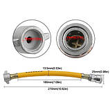 Шланг для підкачування коліс швидкознімач барашек М16 30см, гнучкий, фото 5