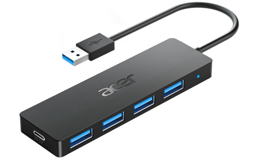 USB-хаб Acer на 4 порти, багатопортовий концентратор USB 3.0, розгалужувач USBA для ноутбука, фото 1