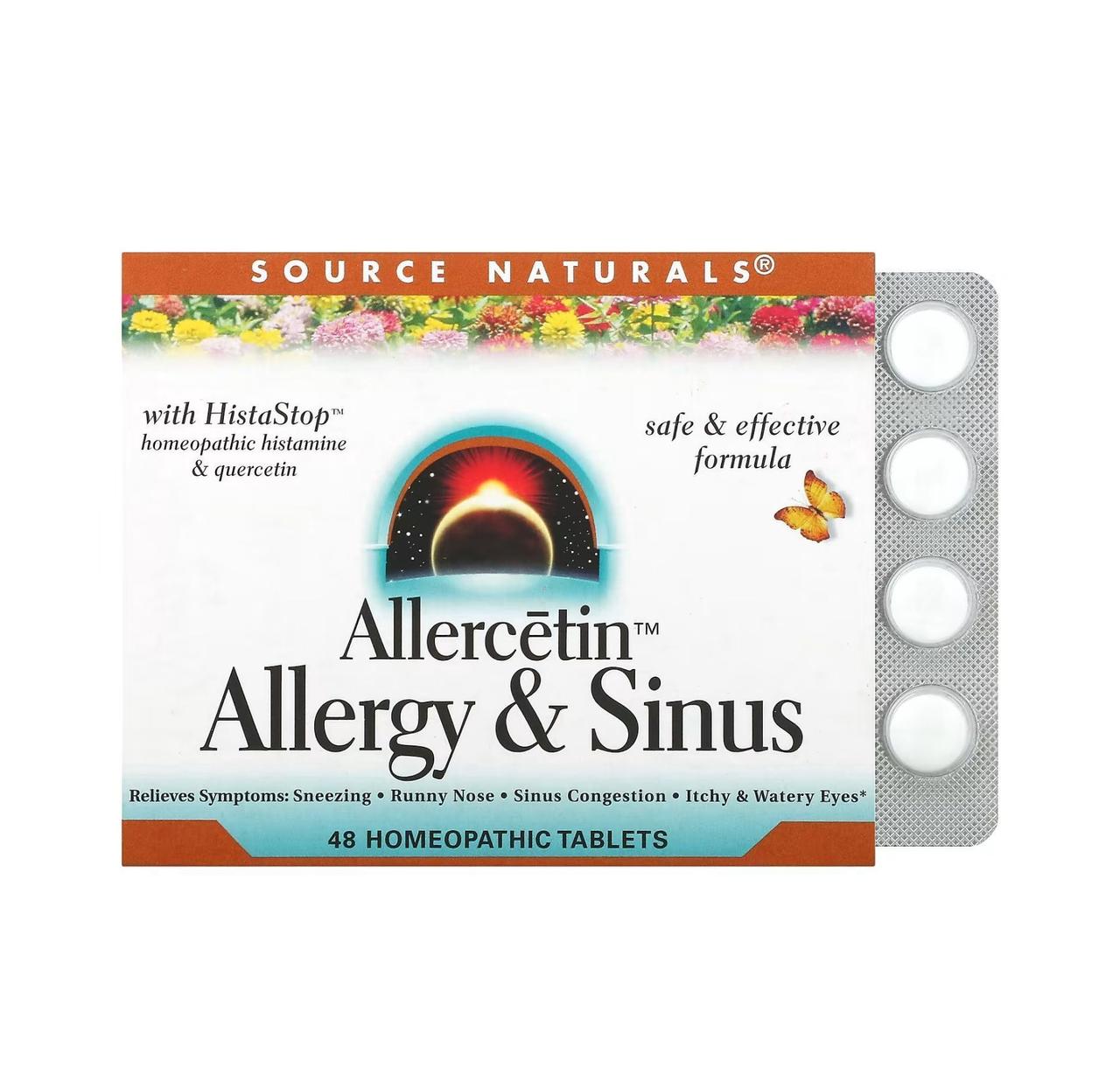 Аллерцетин Source Naturals Allercetin Allergy & Sinus, 48 ​​таблеток, фото 1