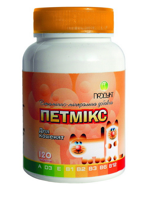 Петмікс для кошенят 60 таб. вітамінно-мінеральна добавка для кошенят.