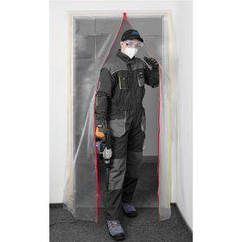 Пилозахисна шторка Neo Tools із замком I, 1210x2140 мм, поліетиле, центральний замок, прозора