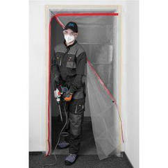 Пилозахисна шторка Neo Tools із замком L, 1230x2240 мм, поліетиле, бічний замок, прозора