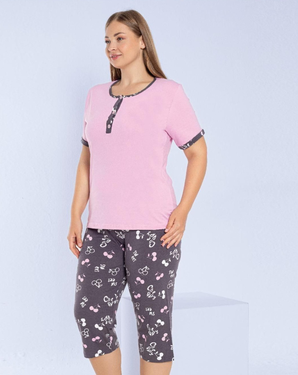 Піжама з бриджами великих розмірів.Rubina6731, фото 1