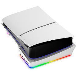Док-станція Ipega Horizontal Stand for PS5 Slim Disc/Digital PG-P5S021 RGB, 4xUSB 2.0 Білий