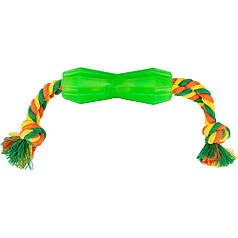 AGILITY гантель іграшка для собак на канаті зелена 12см