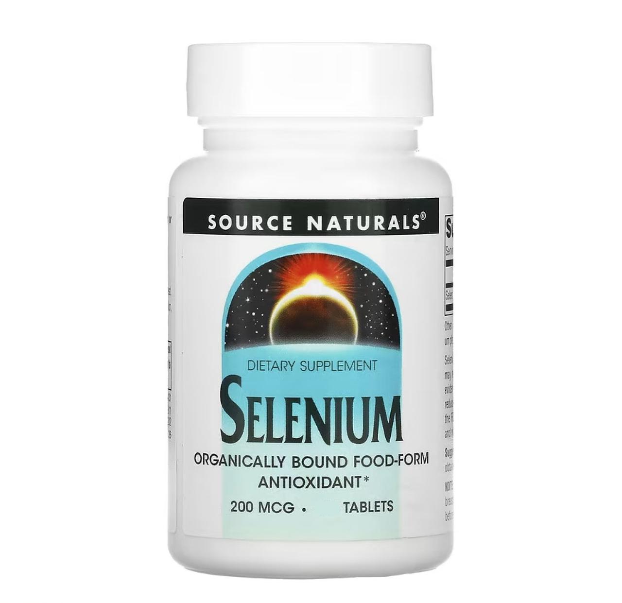 Селеніум Source Naturals Selenium, 200 мкг, 60 таблеток, фото 1