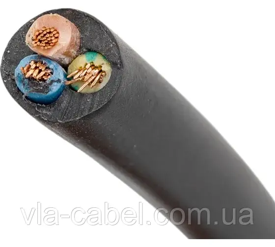 Кабель провід багатожильний ПВС 3х1.5 повний переріз, мідний чорний Одеса Каблекс (кратно 5м), фото 1