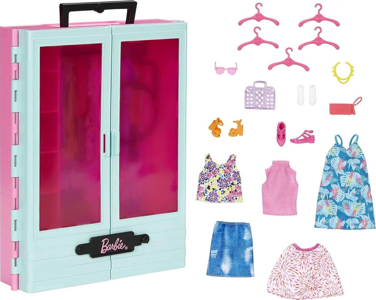 Ігровий набір Барбі шафа валіза з наборами одягу Barbie Closet Playset with Outfits HKR92, фото 1