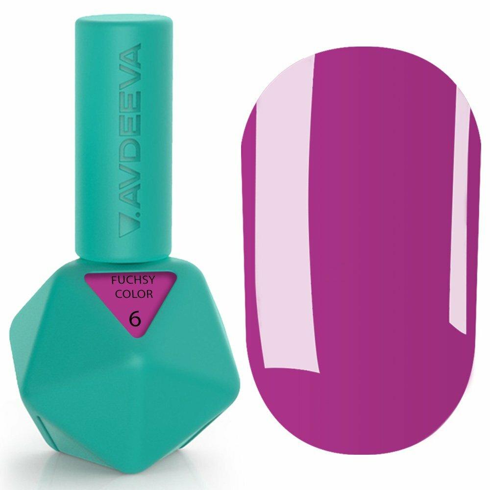 Гель-лак Victoria Avdeeva Fuchsy Color №6 - глибокий малиново-фуксійовий, інтенсивний., фото 1