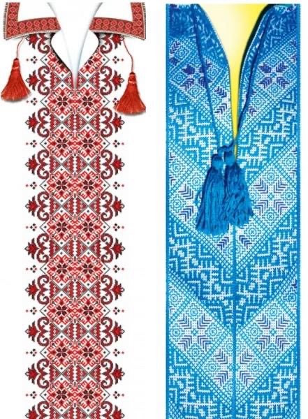 Подарункові паперові пакети ПЛЯШКА 12*9*36 см Вишиванка, фото 1