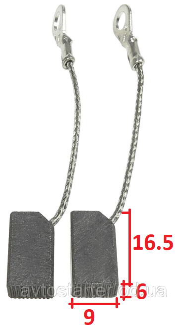 Щітки мотора вентилятора обдування салону 6*9*16.5, фото 1