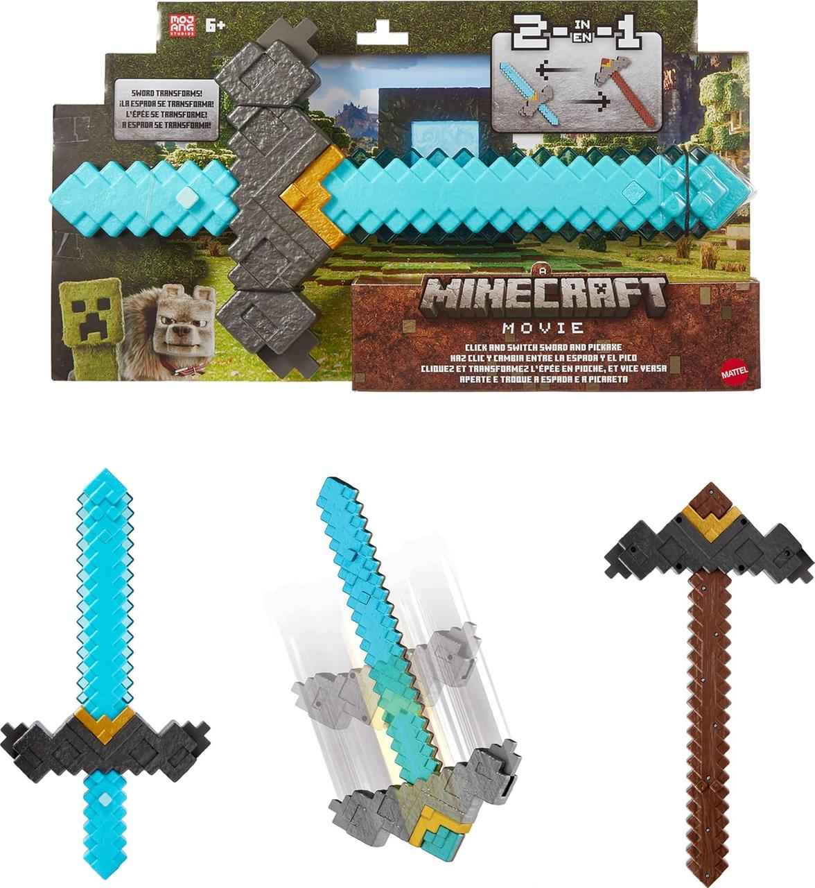 Іграшка Меч-трансформер Minecraft 2 в 1 Mattel Minecraft Sword and Pickaxe 2-в-1