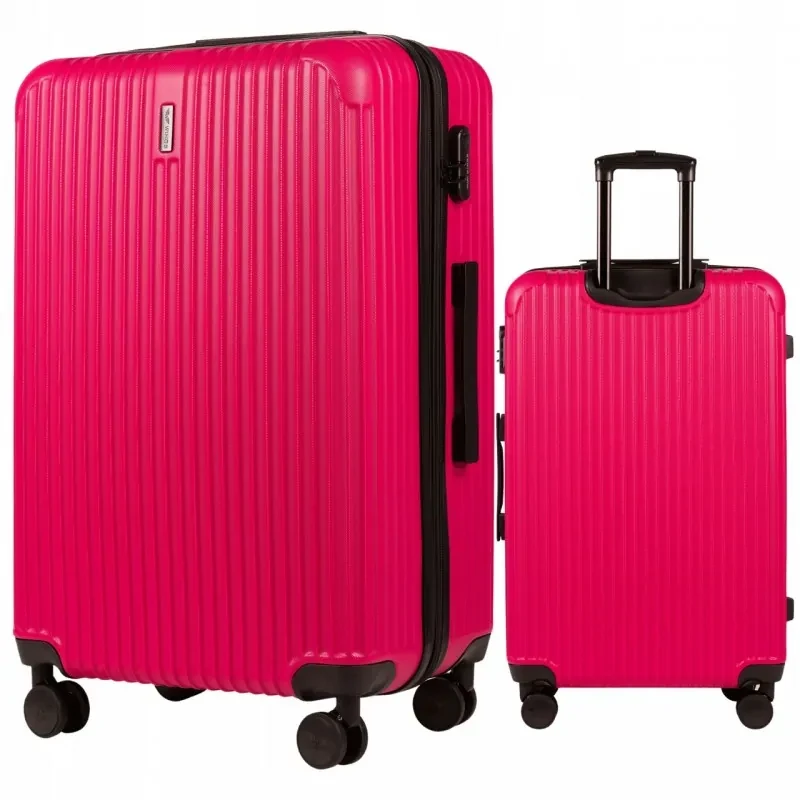 Стильна дорожня валіза L Wings Egret на колесах 97 л abs пластик, телескопічна ручка, колір червоний, фото 1