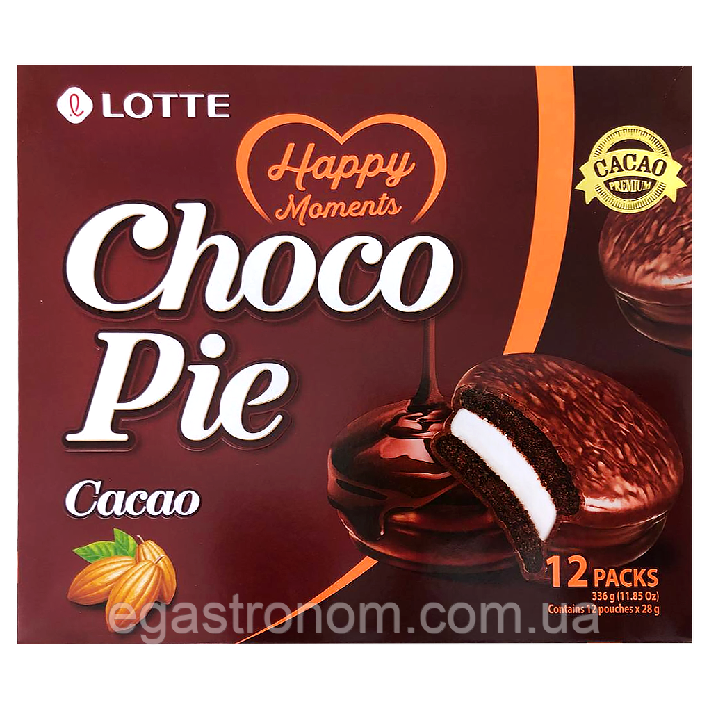 Печиво шоколадне з какао Чоко Пай Choco Pie 336g (8*12, 28g) 8пач/ящ (Код: 00-00017236), фото 1