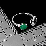 Каблучка. Натуральний смарагд і шпінель. Срібло 925., фото 2
