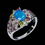 Каблучка. Натуральний опал, рубін і турмалін. Срібло 925., фото 3